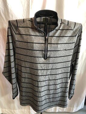 Greg Norman Tasso Elba XL Gray Striped Long Sleeve Shirt - Sleeve IMPERFECTION
